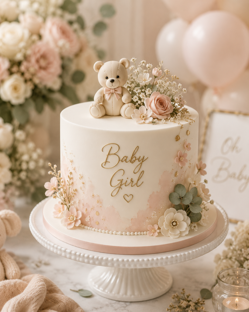 Luxury baby shower cake display in Toronto by Dees Cakes