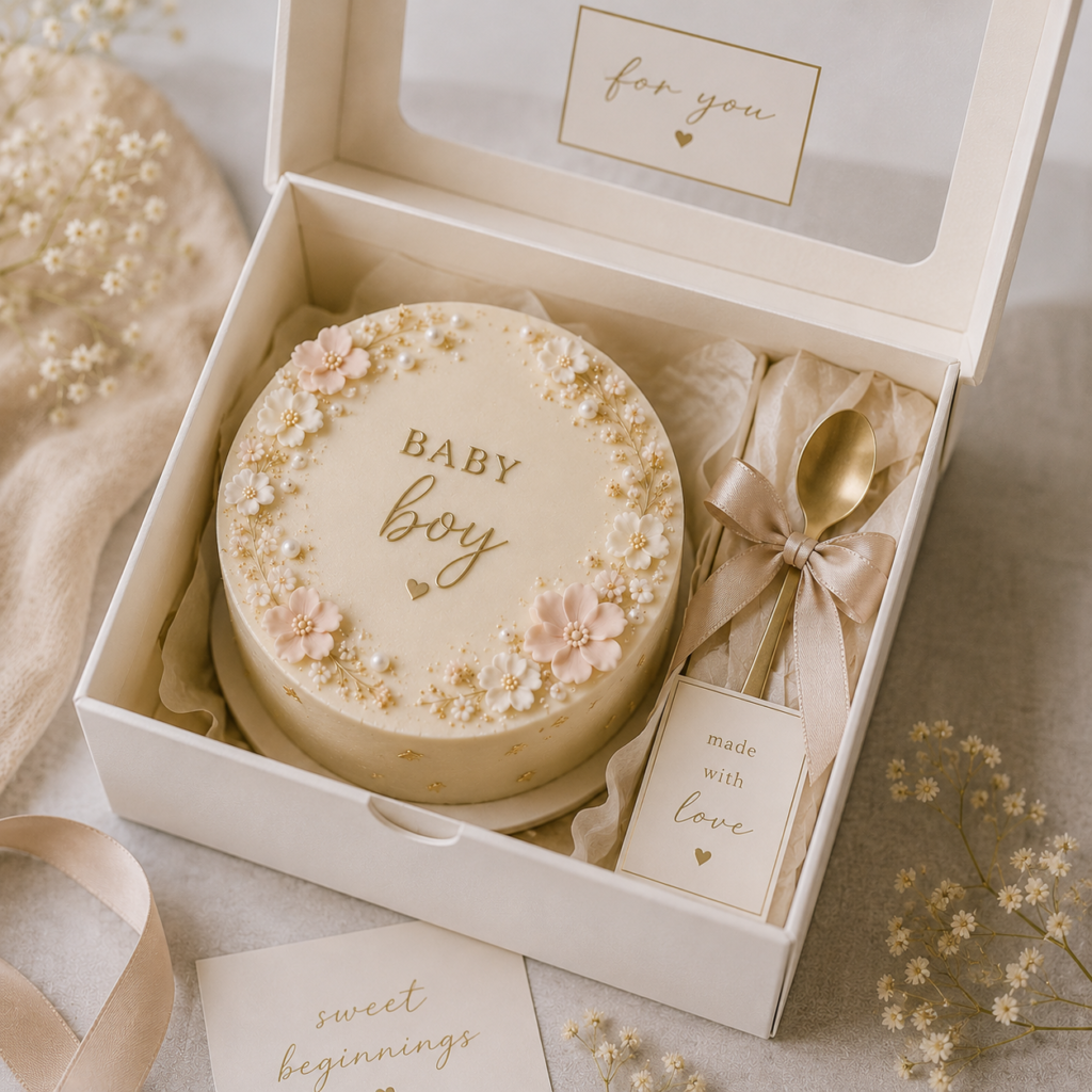 Luxury bento cake experience in Toronto with elegant dessert styling by Dees Cakes
