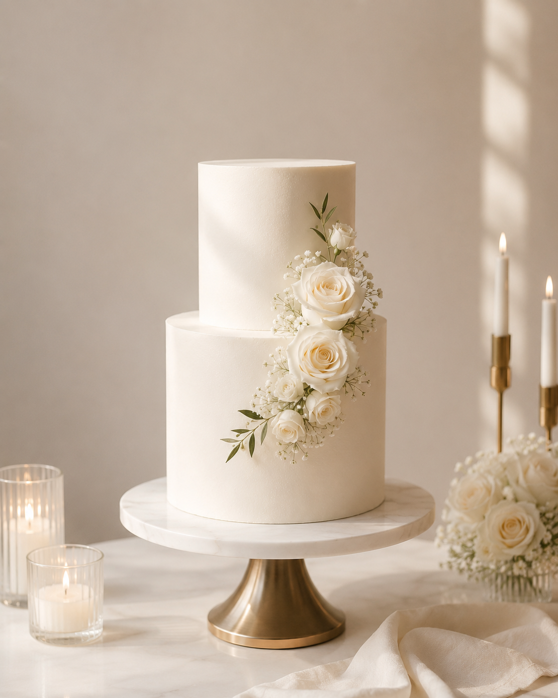 Luxury minimalist wedding cake by Dees Cakes in Toronto