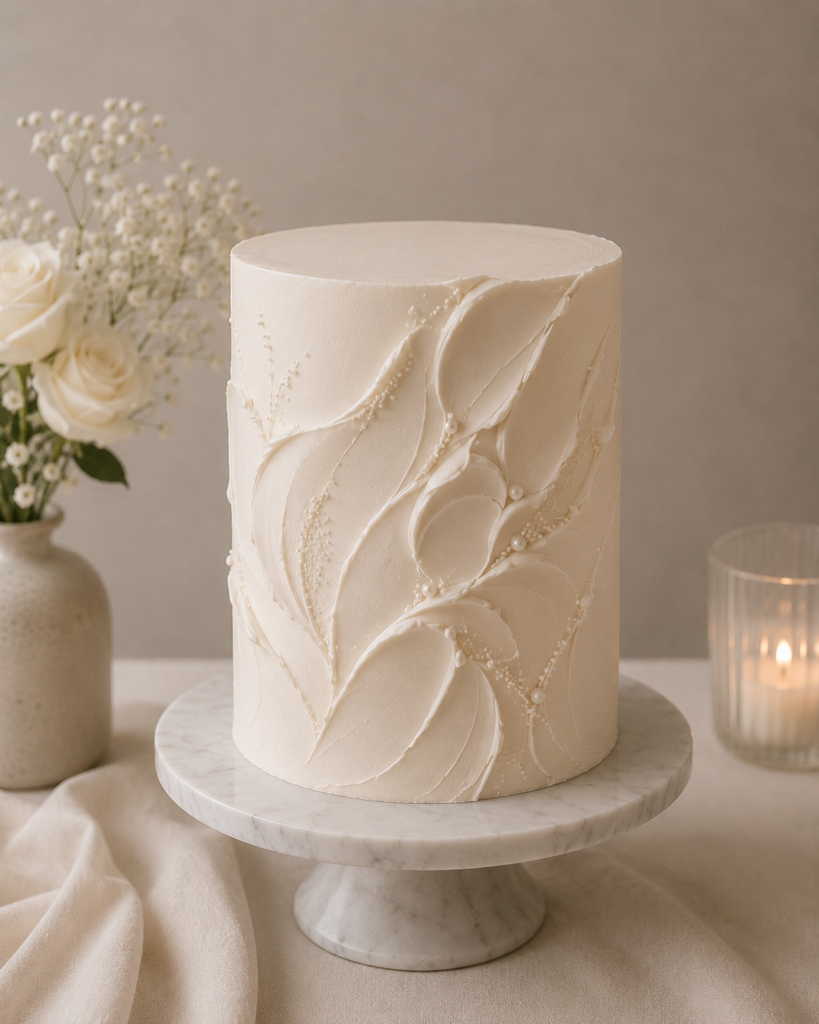 Editorial buttercream cake with minimalist styling by Dees Cakes in Toronto