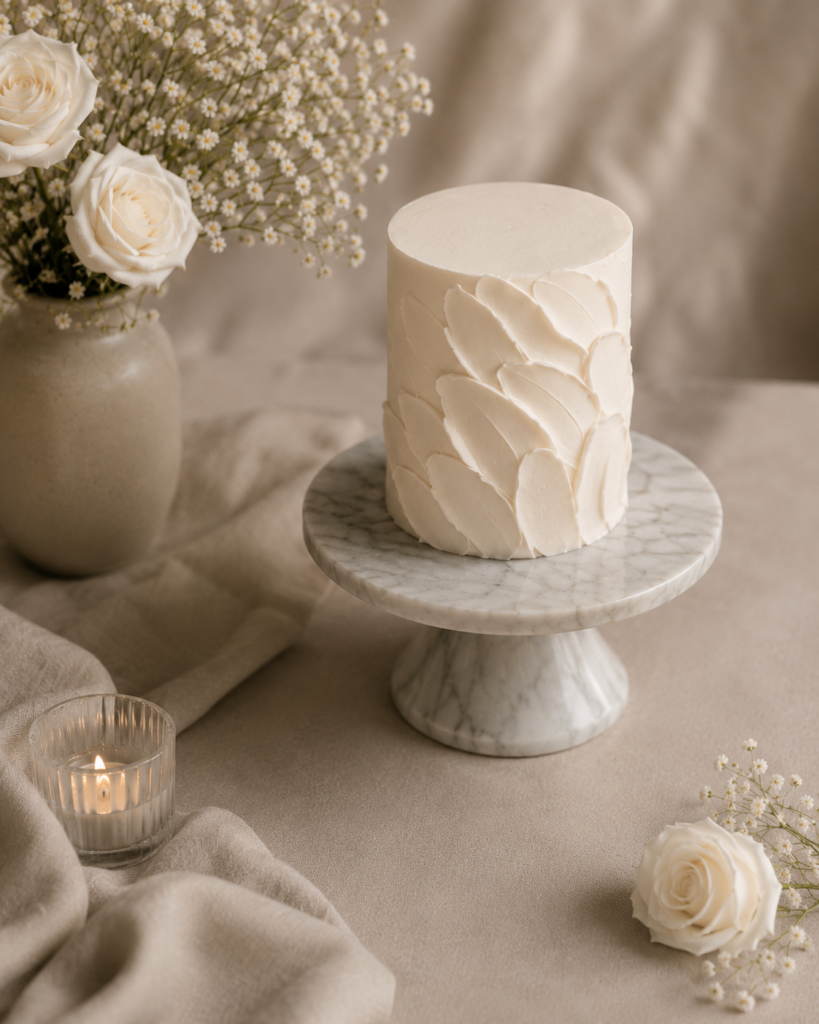 Textured buttercream cake with artistic frosting styling by Dees Cakes in Toronto