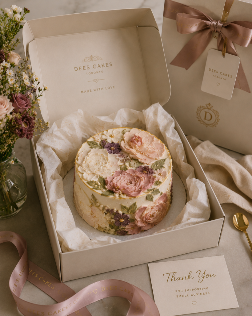 Luxury cake delivery and dessert presentation by Dees Cakes in Toronto