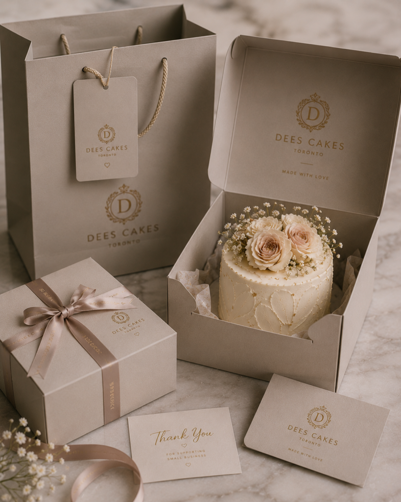 Luxury cake pickup preparation by Dees Cakes in Toronto