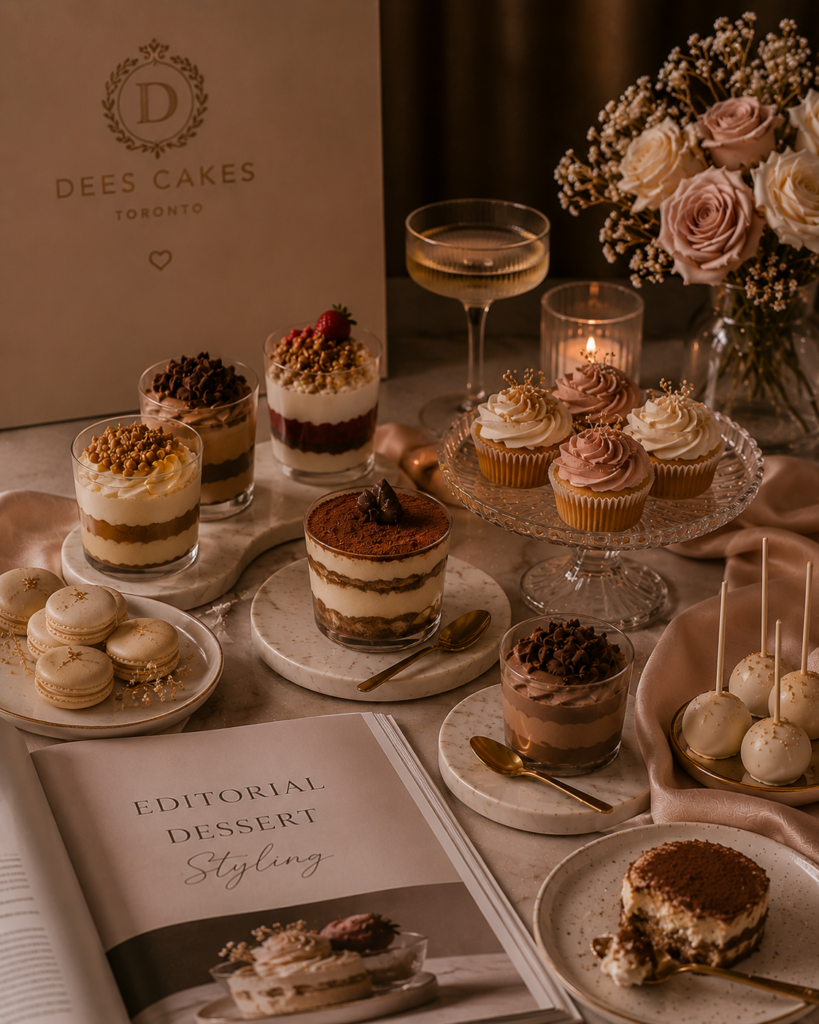 Editorial dessert styling by Dees Cakes in Toronto