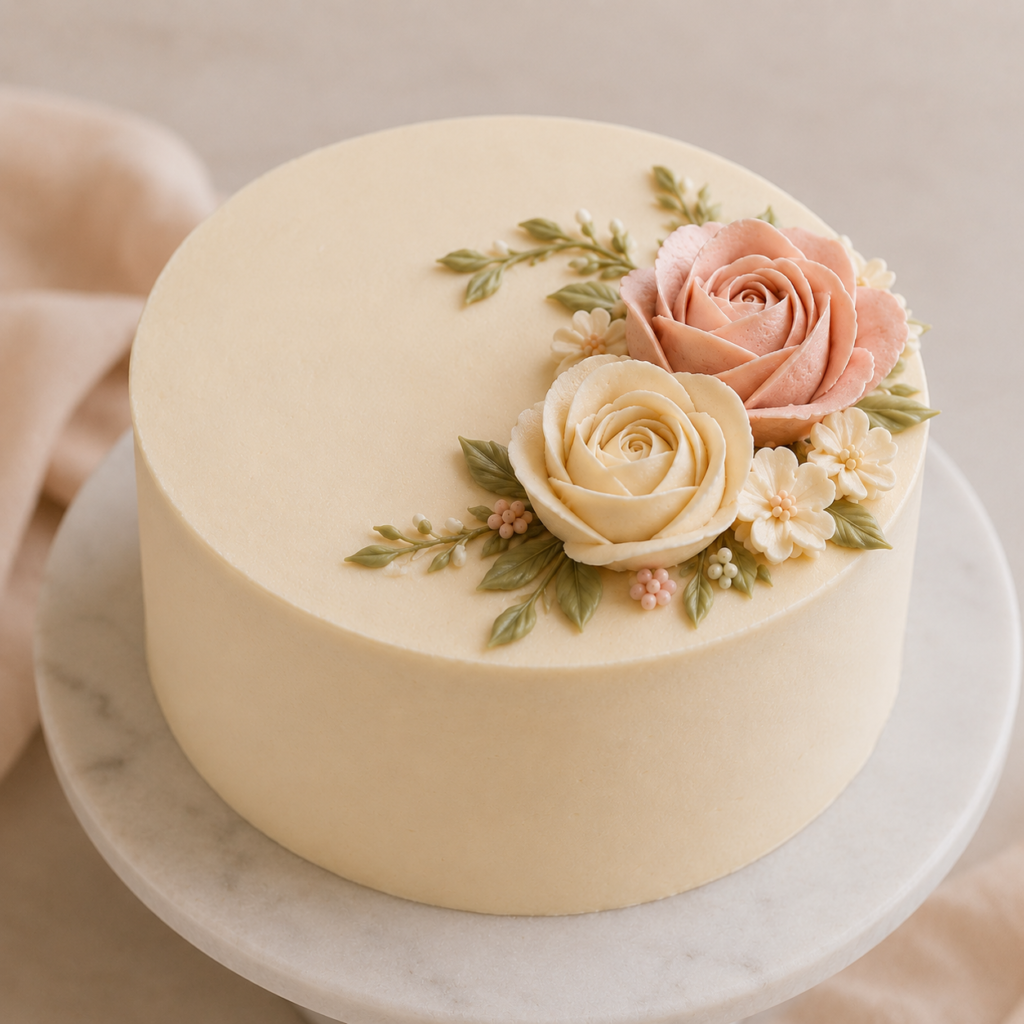 Luxury floral buttercream cake in Toronto by Dees Cakes