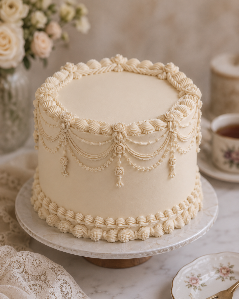 Luxury vintage buttercream cake in Toronto by Dees Cakes