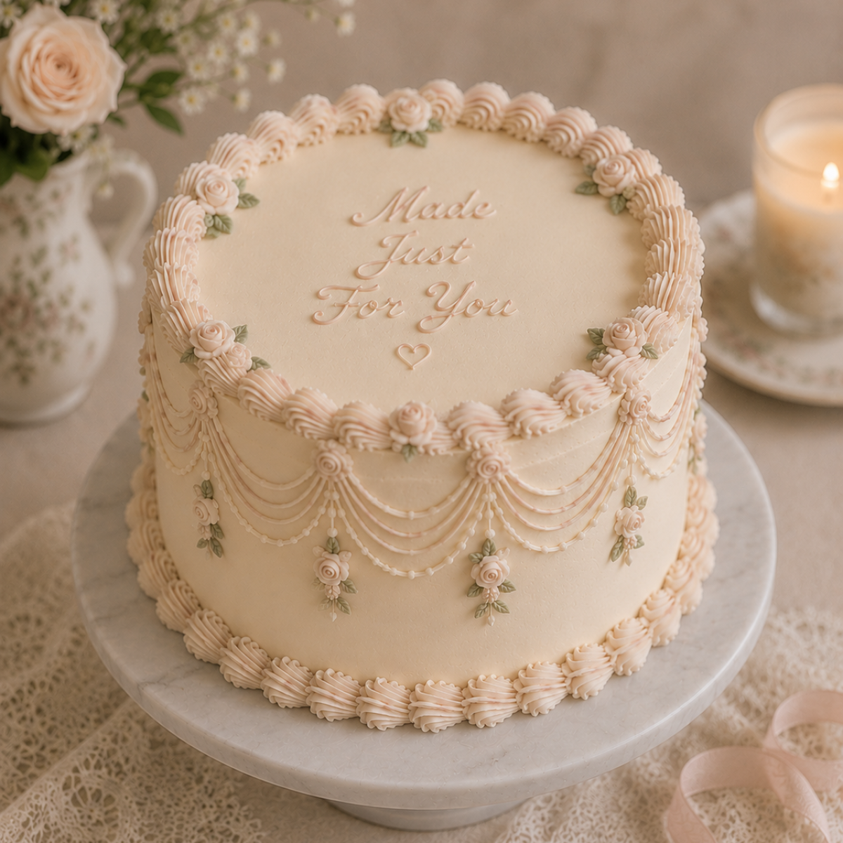 Custom vintage cake designed in Toronto by Dees Cakes